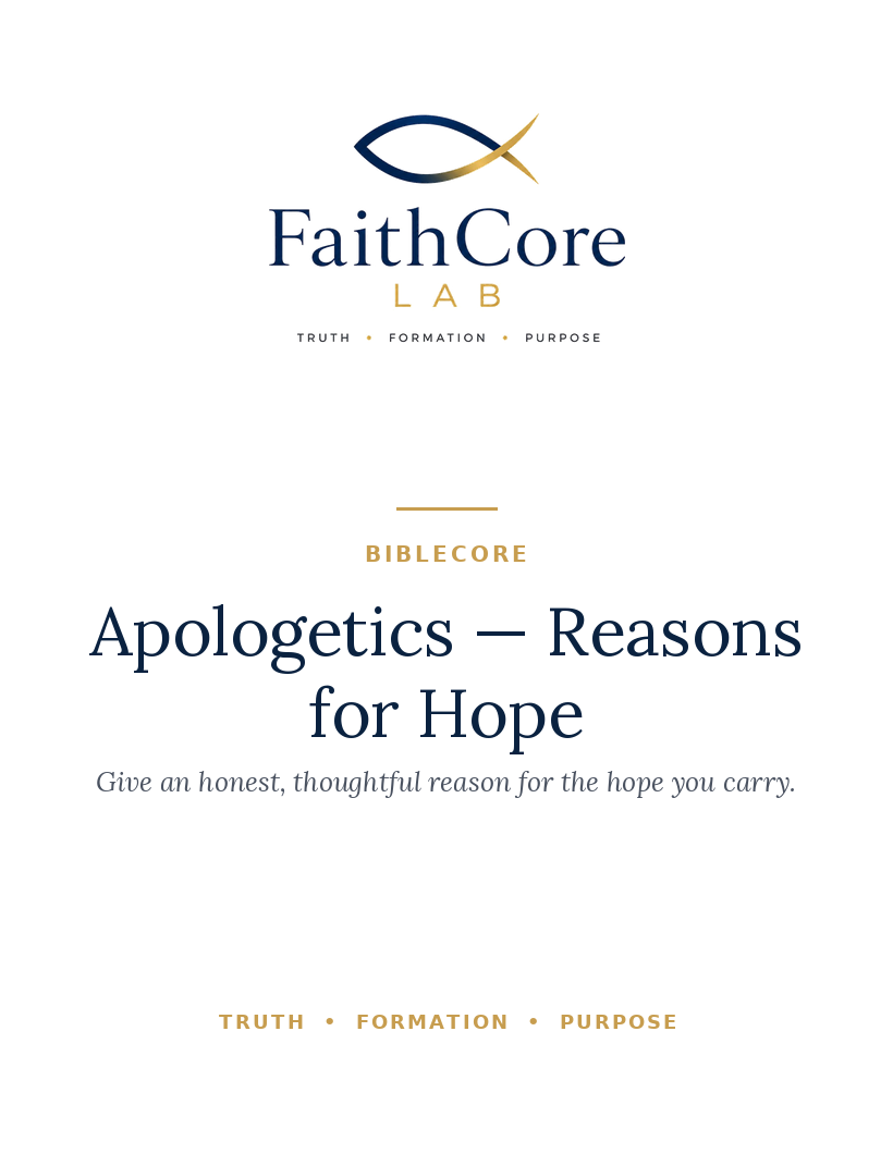 Apologetics — Reasons for Hope cover