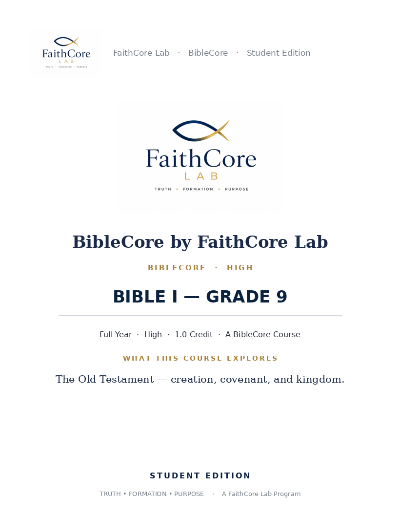 Bible I (Grade 9) cover