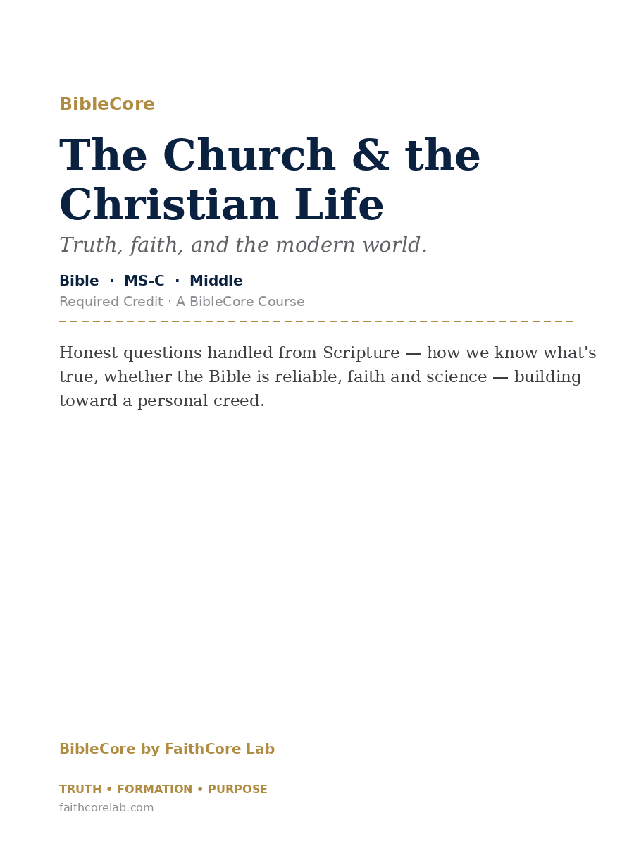 Bible — Grade 8 course cover
