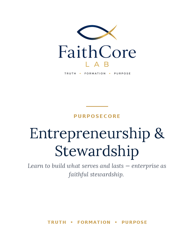 Entrepreneurship & Stewardship course cover