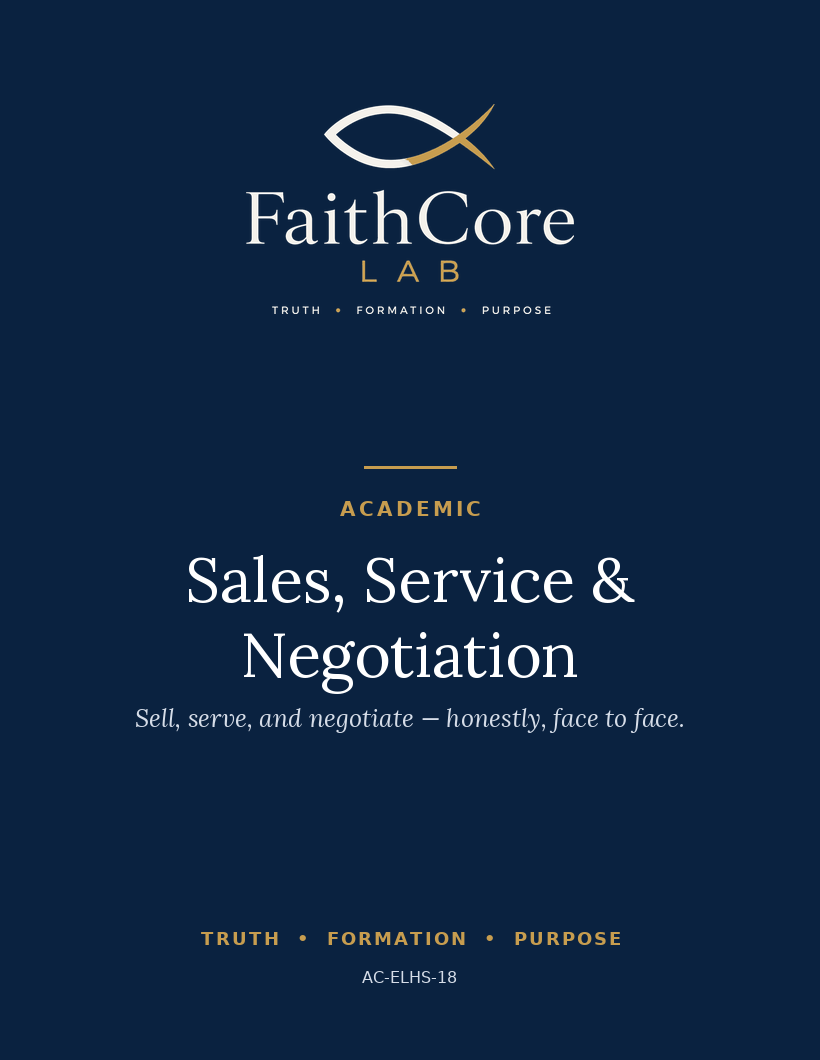 Sales, Service & Negotiation course cover